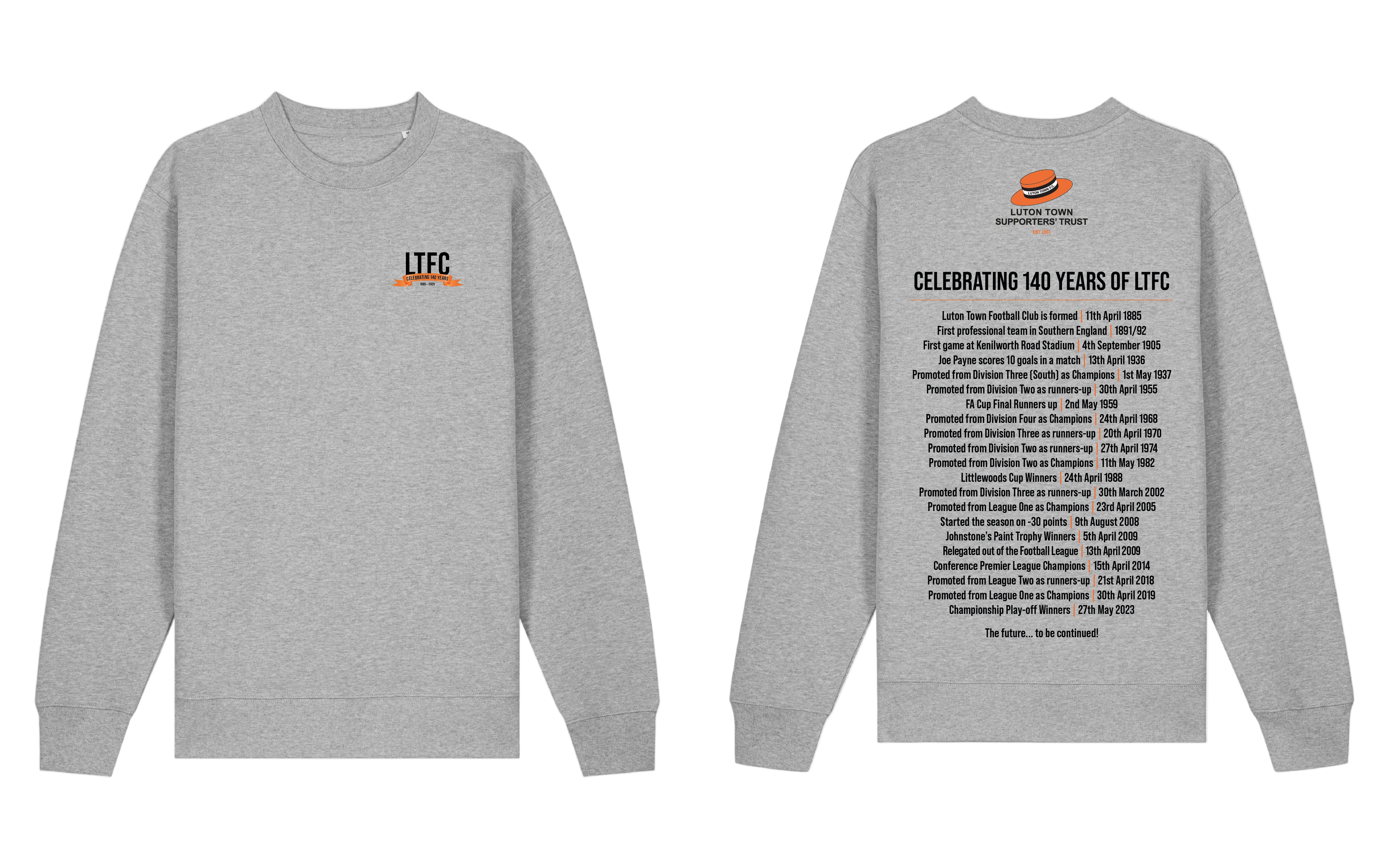 Luton Town Supporters' Trust 140 Year Anniversary Sweatshirt
